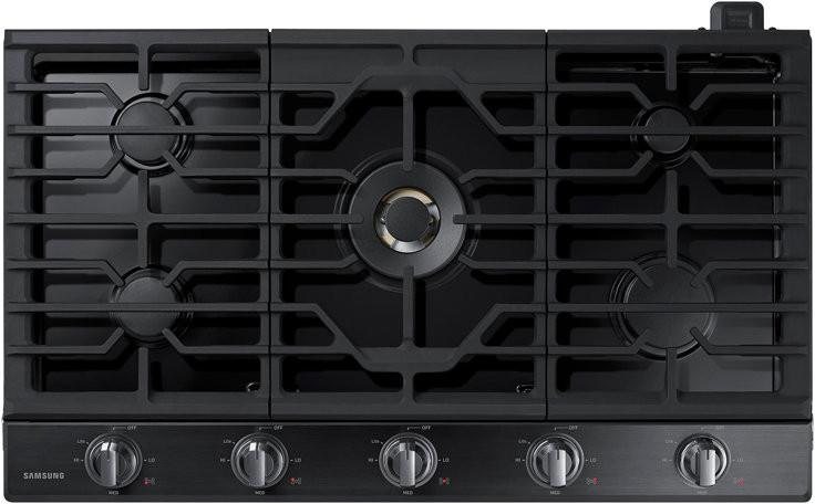 Samsung - 36 inch wide Gas Cooktop in Black Stainless Steel - NA36N7755TG