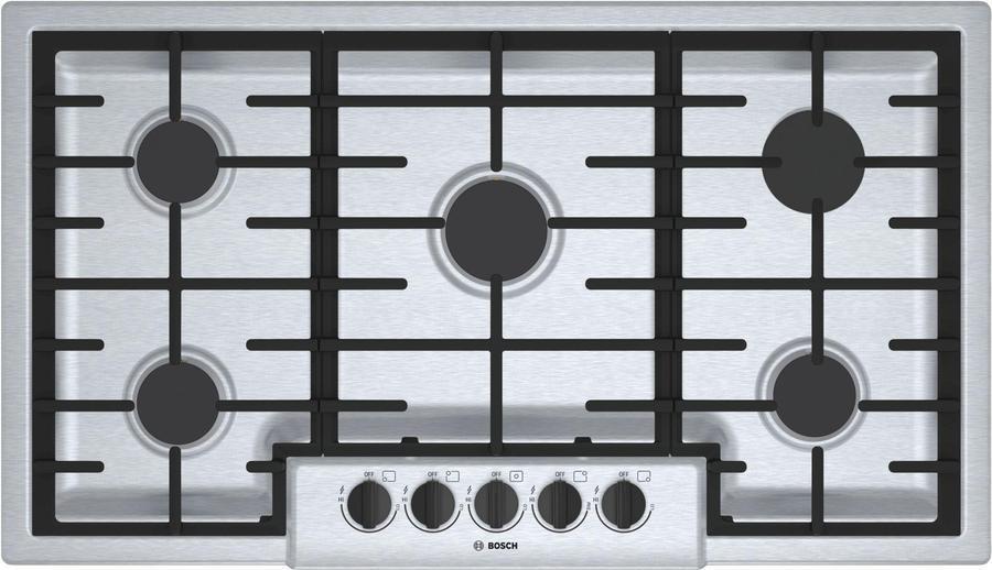 Bosch - 36 inch wide Gas Cooktop in Stainless Steel - NGM5656UC