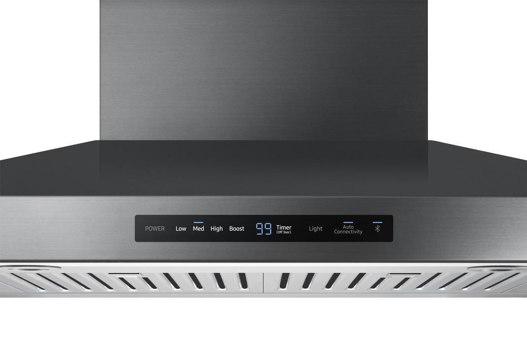Samsung - 36 Inch 600 CFM Wall Mount and Chimney Range Vent in Black Stainless - NK36K7000WG