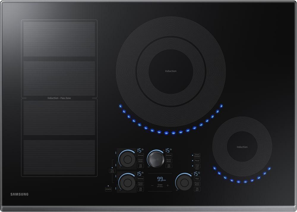 Samsung - 30 inch wide Induction Cooktop in Black Stainless Steel - NZ30K7880UG
