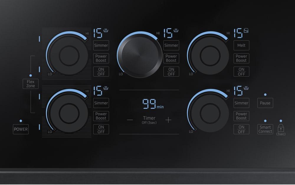 Samsung - 36 inch wide Induction Cooktop in Black Stainless Steel - NZ36K7880UG