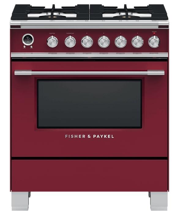 Fisher Paykel - 3.5 cu. ft  Dual Fuel Range in Red - OR30SCG6R1