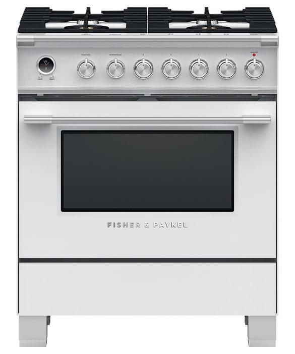 Fisher Paykel - 3.5 cu. ft  Dual Fuel Range in White - OR30SCG6W1