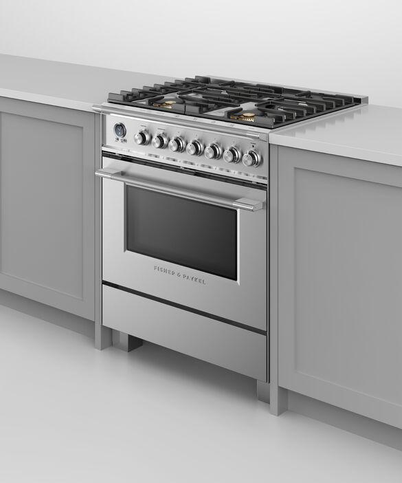 Fisher Paykel - 3.5 cu. ft  Dual Fuel Range in Stainless - OR30SCG6X1