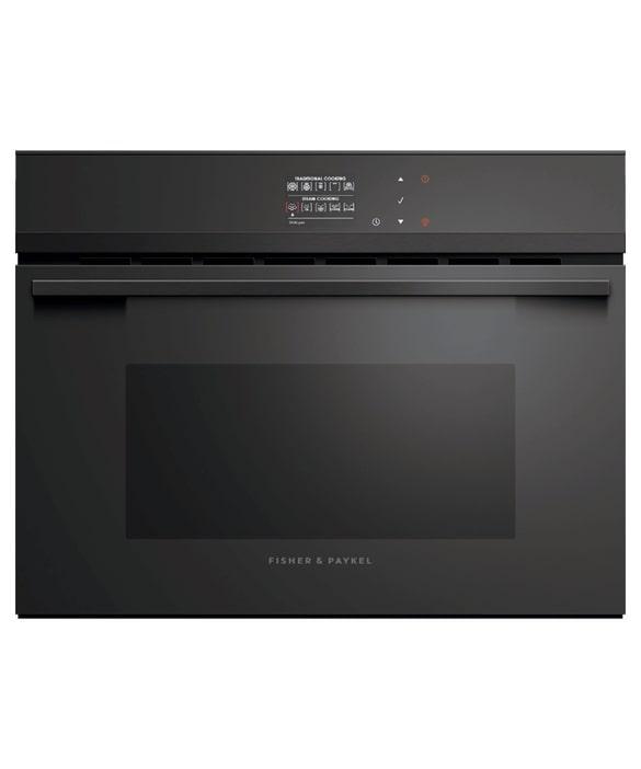 Fisher Paykel - 1.3 cu. ft Steam Wall Oven in Black - OS24NDBB1