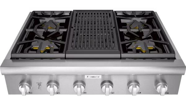 Thermador - 35.9375 inch wide Gas Cooktop in Stainless - PCG364WL