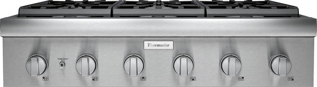 Thermador - 35.9375 inch wide Gas Cooktop in Stainless - PCG366W