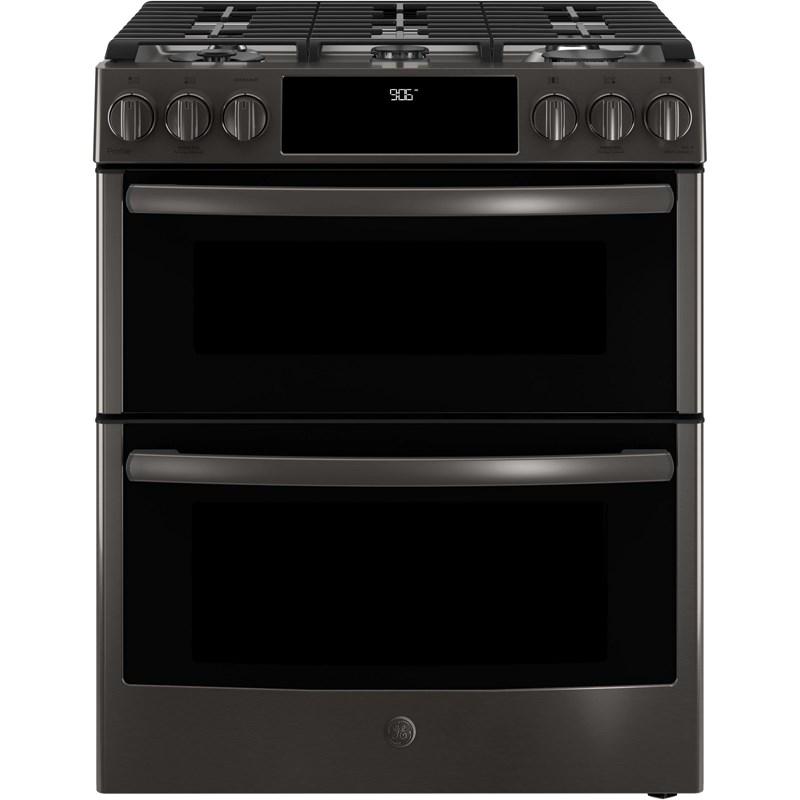 GE Profile - 6.7 cu. ft  Gas Range in Black Stainless - PCGS960BELTS