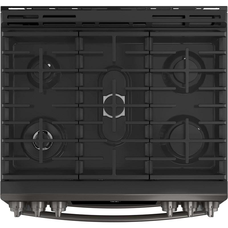 GE Profile - 6.7 cu. ft  Gas Range in Black Stainless - PCGS960BELTS