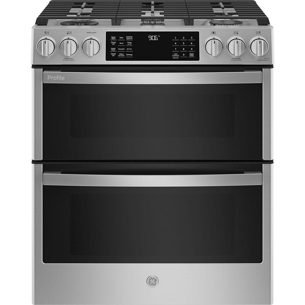 GE Profile - 6.7 cu. ft  Gas Range in Stainless - PCGS960YPFS