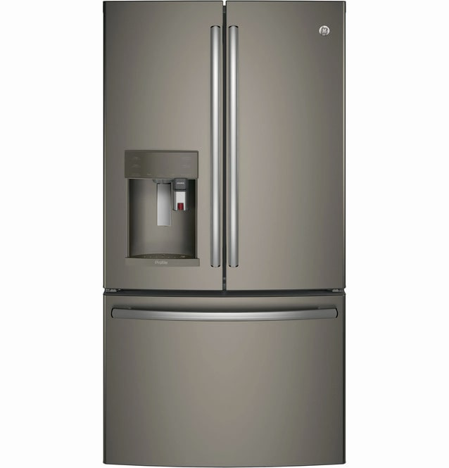 GE Profile - 35.75 Inch 27.7 cu. ft French Door Refrigerator in Grey - PFE28PMKES