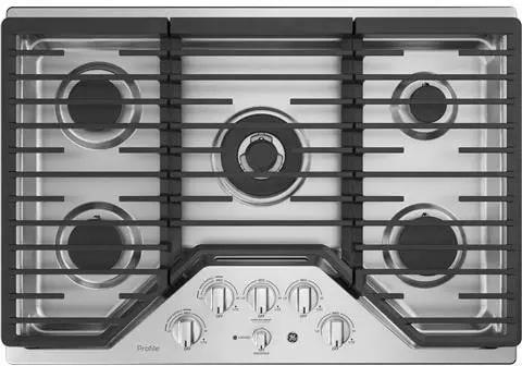 GE Profile - 30 inch wide Gas Cooktop in Stainless - PGP9030SLSS