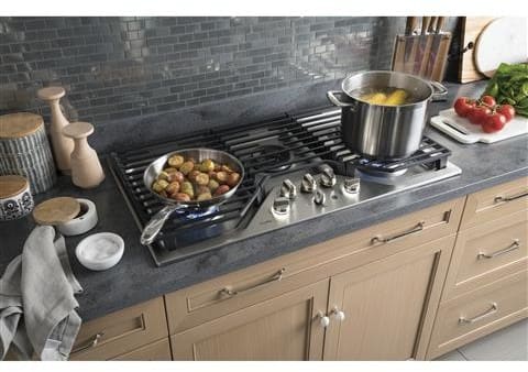 GE Profile - 35.98 inch wide Gas Cooktop in Stainless - PGP9036SLSS