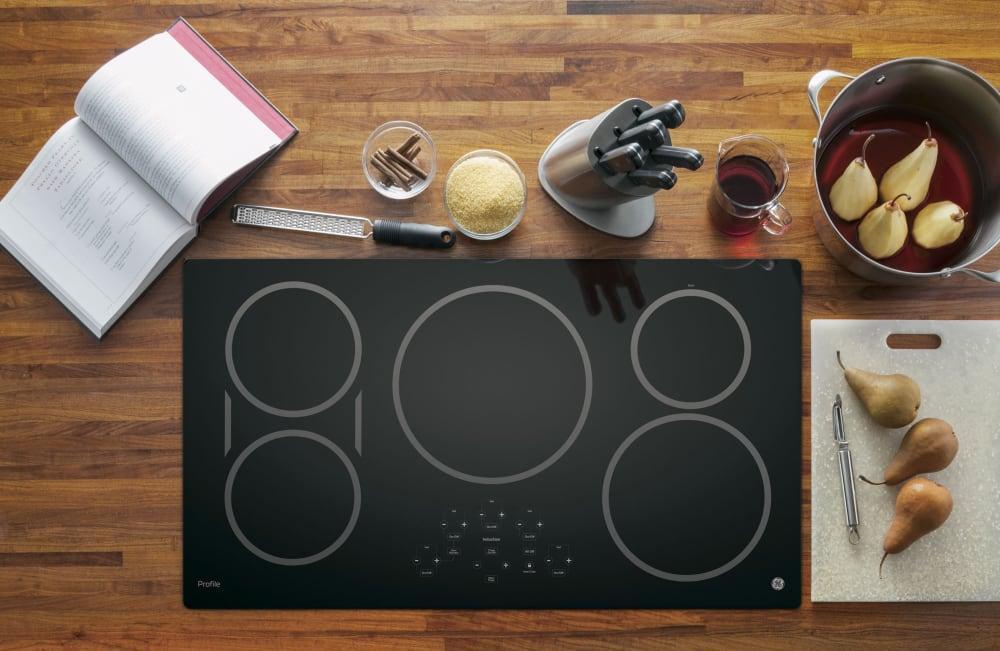 GE Profile - 25.98 inch wide Induction Cooktop in Black - PHP9036DJBB