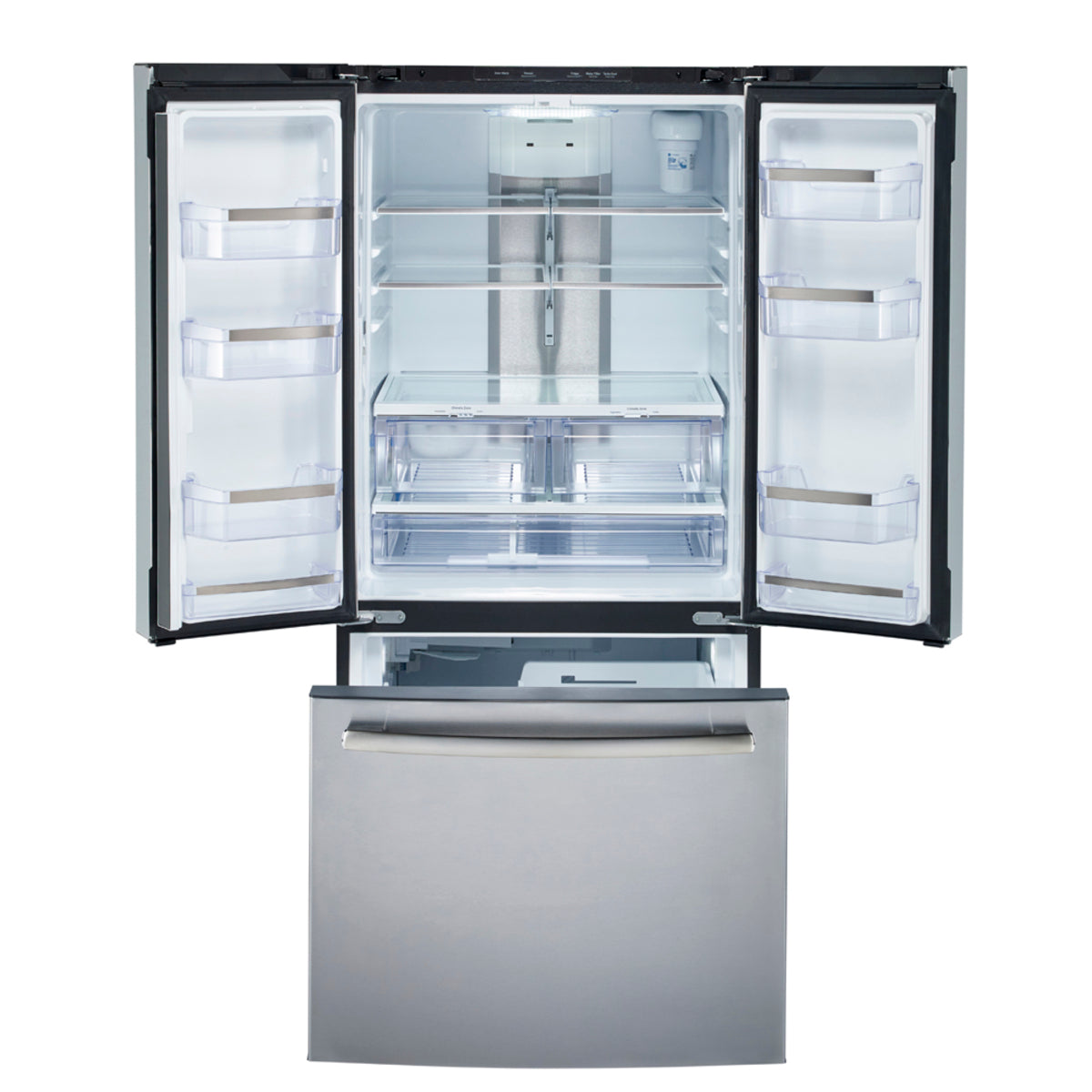 GE Profile - 29.75 Inch 20.8 cu. ft French Door Refrigerator in Stainless - PNE21NYRKFS