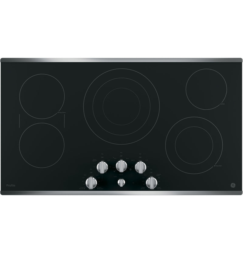 GE Profile - 36.125 Inch Electric Cooktop in Black - PP7036SJSS