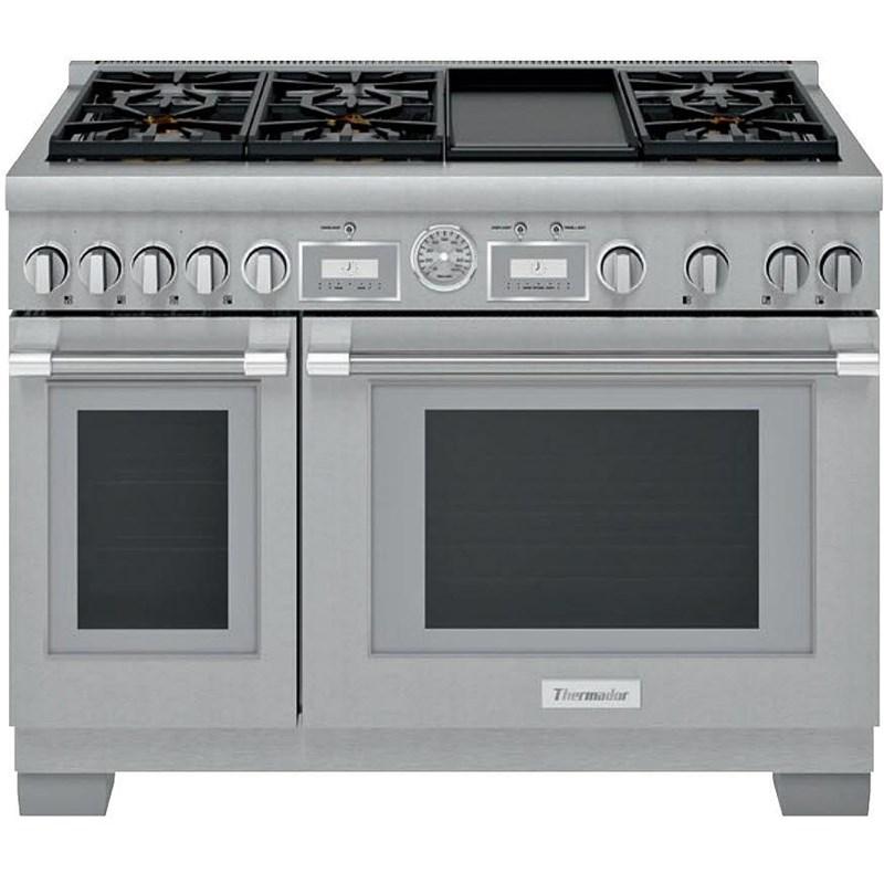 Thermador - 8.2 cu. ft  Dual Fuel Range in Stainless - PRD486WDGC