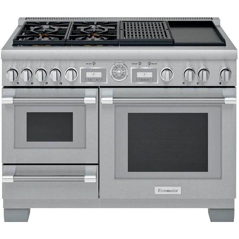 Thermador - 6.5 cu. ft  Dual Fuel Range in Stainless - PRD48WCSGC