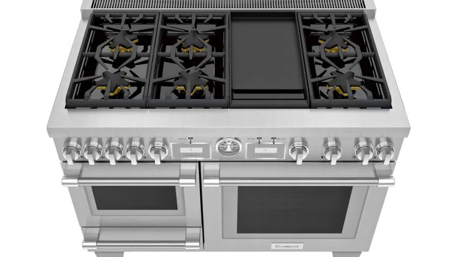 Thermador - 6.5 cu. ft  Dual Fuel Range in Stainless - PRD48WDSGC