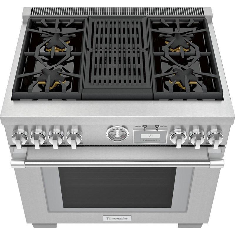 Thermador - 5.7 cu. ft  Gas Range in Stainless - PRG364WLG