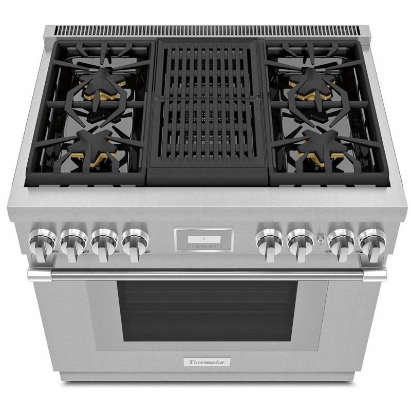 Thermador - 5.1 cu. ft  Gas Range in Stainless - PRG364WLH