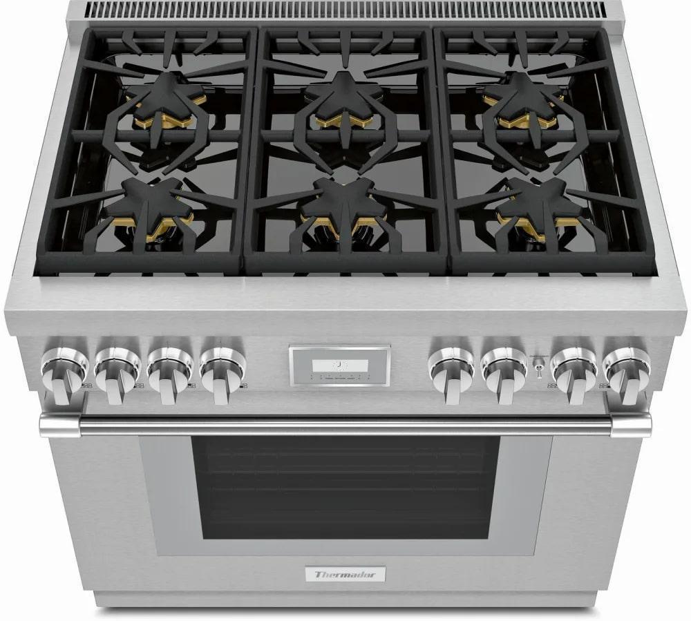 Thermador - 5.1 cu. ft  Gas Range in Stainless - PRG366WH