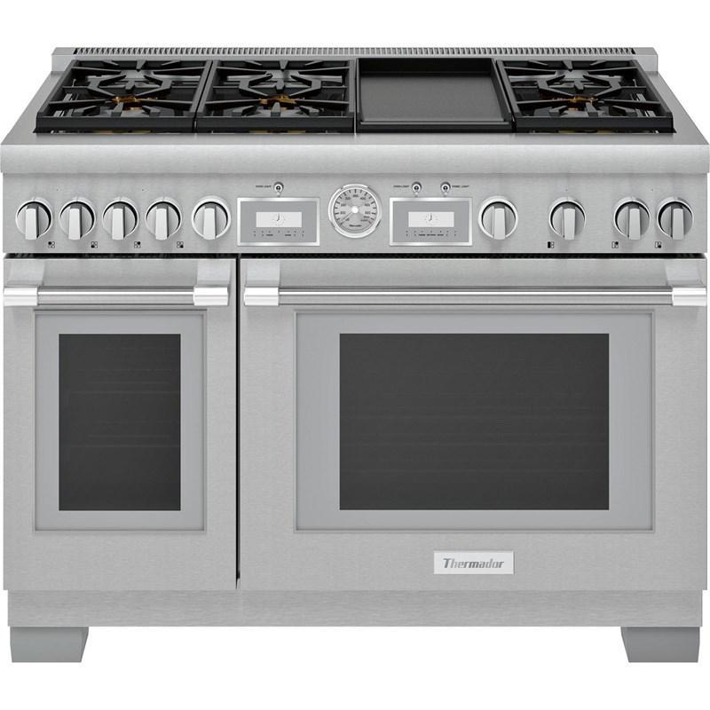Thermador - 8.2 cu. ft  Gas Range in Stainless - PRG486WDG