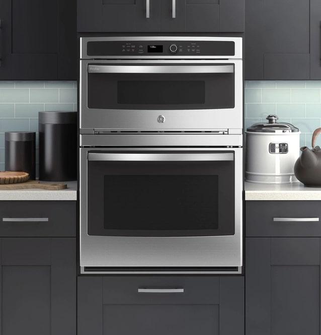 GE Profile - 6.7 cu. ft Combination Wall Oven in Stainless - PT7800SHSS
