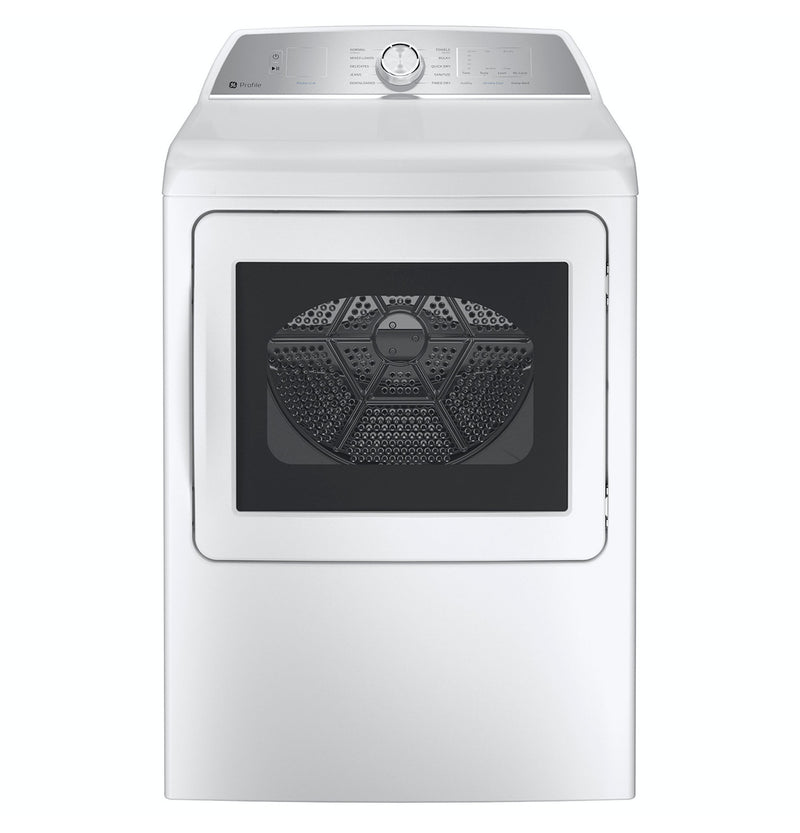 GE Profile - 7.4 cu. Ft  Gas Dryer in White - PTD60GBSRWS