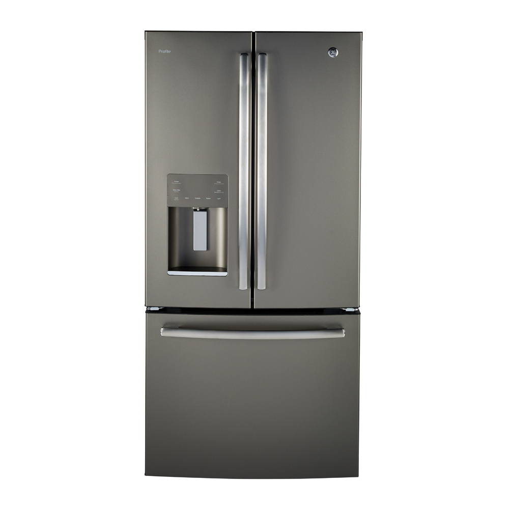 GE Profile - 32.75 Inch 17.5 cu. ft French Door Refrigerator in Grey - PYE18HMLKES