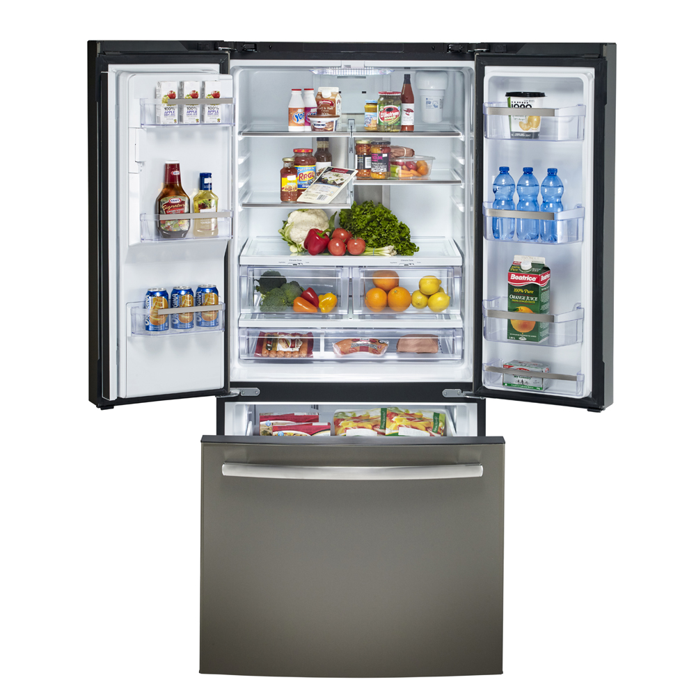 GE Profile - 32.75 Inch 17.5 cu. ft French Door Refrigerator in Grey - PYE18HMLKES