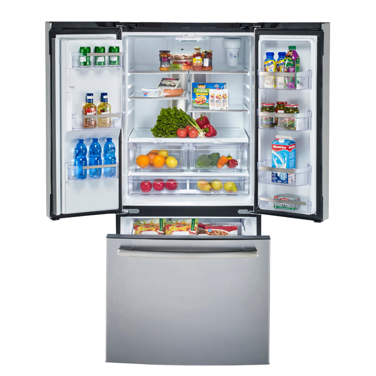 GE Profile - 32.75 Inch 17.5 cu. ft French Door Refrigerator in Stainless - PYE18HYRKFS