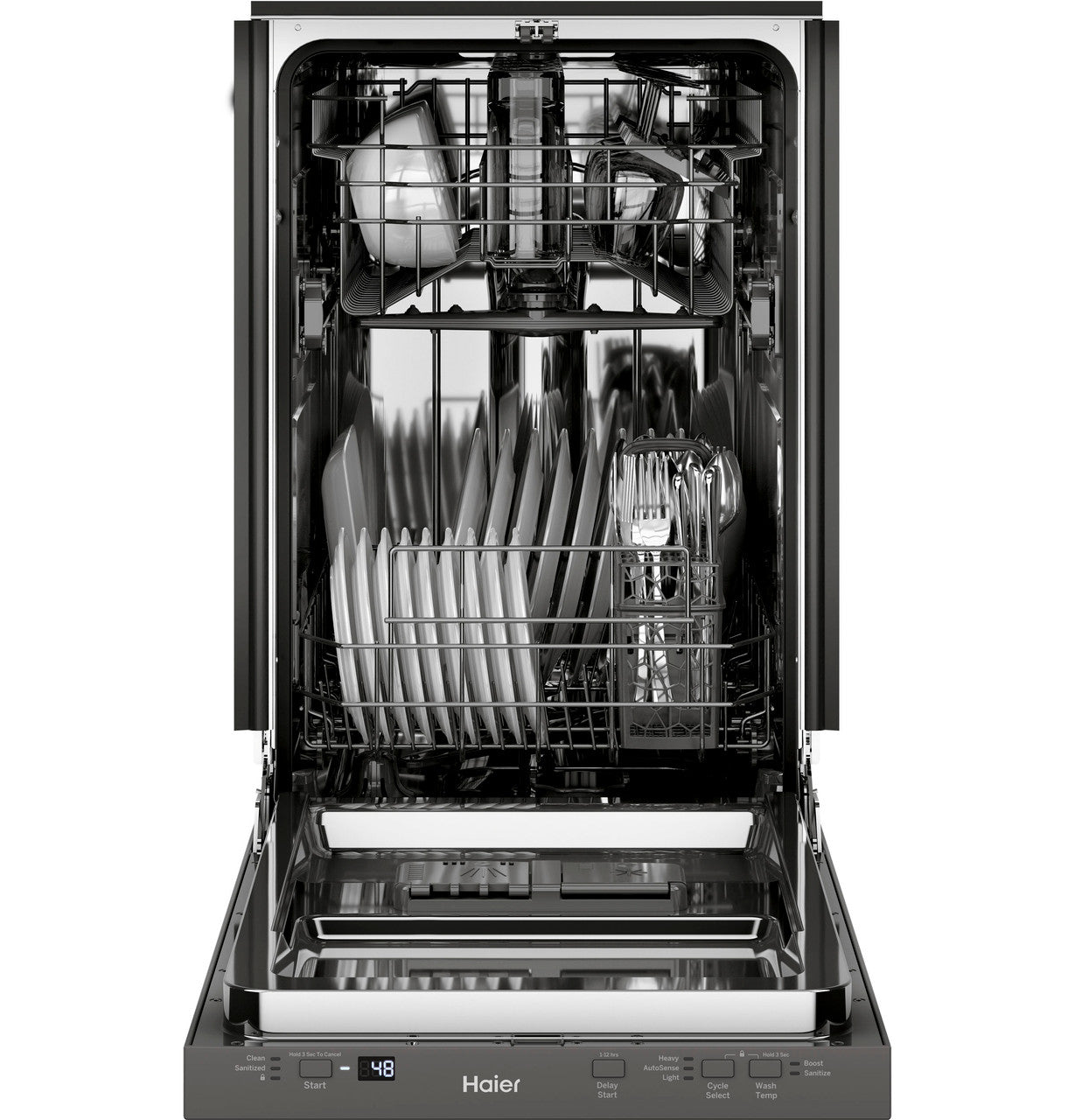 Haier - 47 dBA Built In Dishwasher in Stainless - QDT125SSLSS