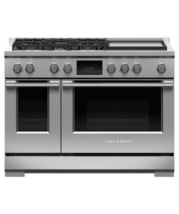 Fisher Paykel - 6.9 cu. ft  Dual Fuel Range in Stainless - RDV3-485GD-N