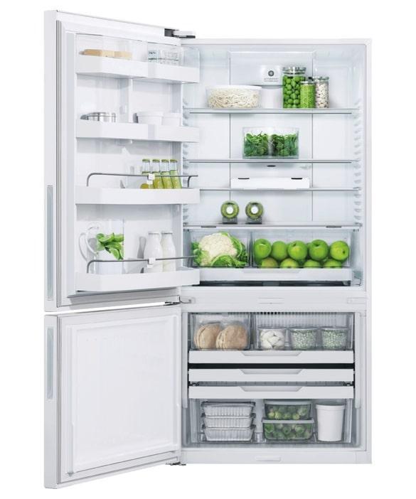 Fisher Paykel - 31.125 Inch 17.5 cu. ft Built In / Integrated Bottom Mount Refrigerator in White - RF170BLPW6 N