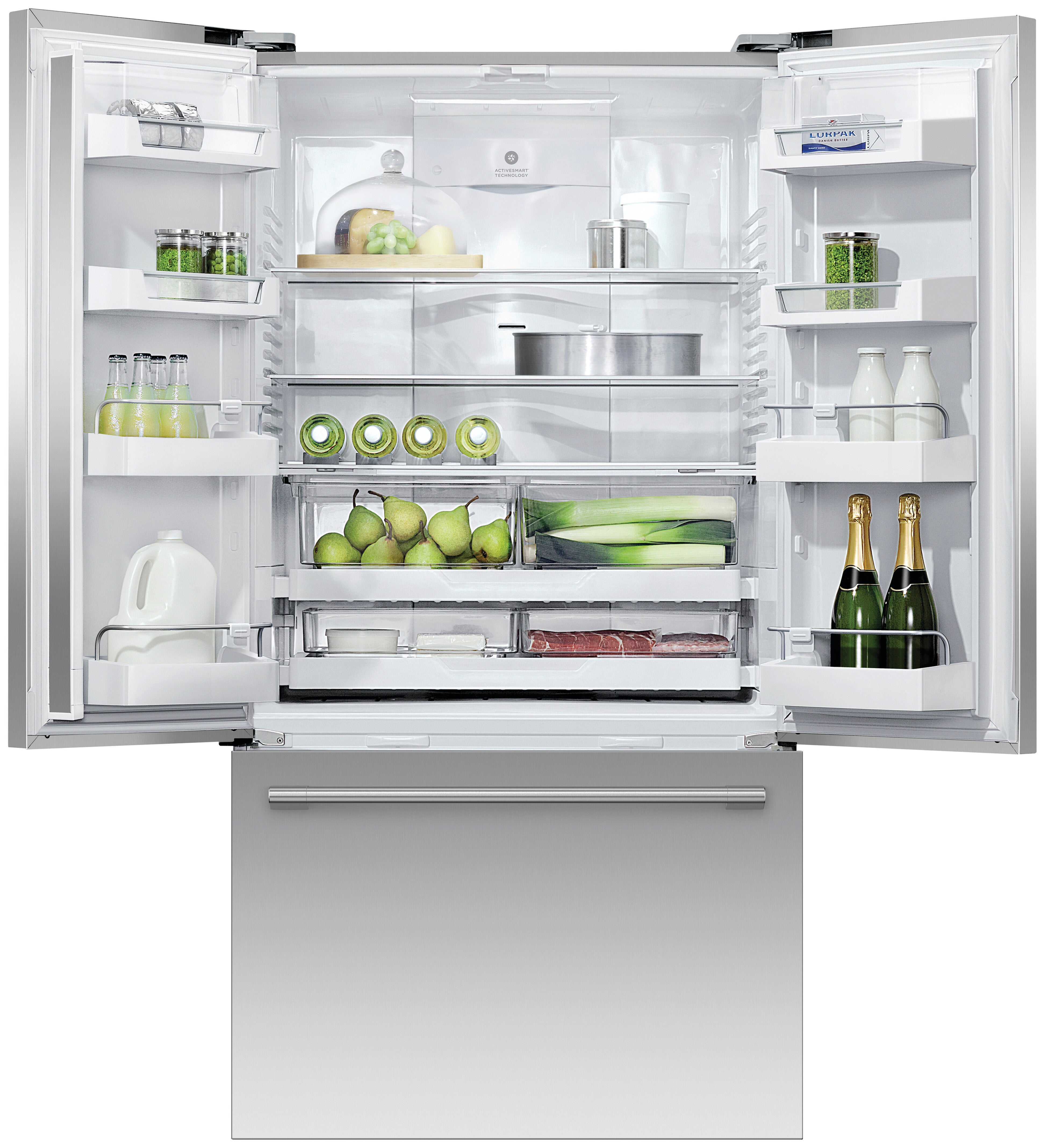 Fisher & Paykel - 36 Inch 20.1 cu. ft French Door Refrigerator in Stainless - RF201AHJSX1