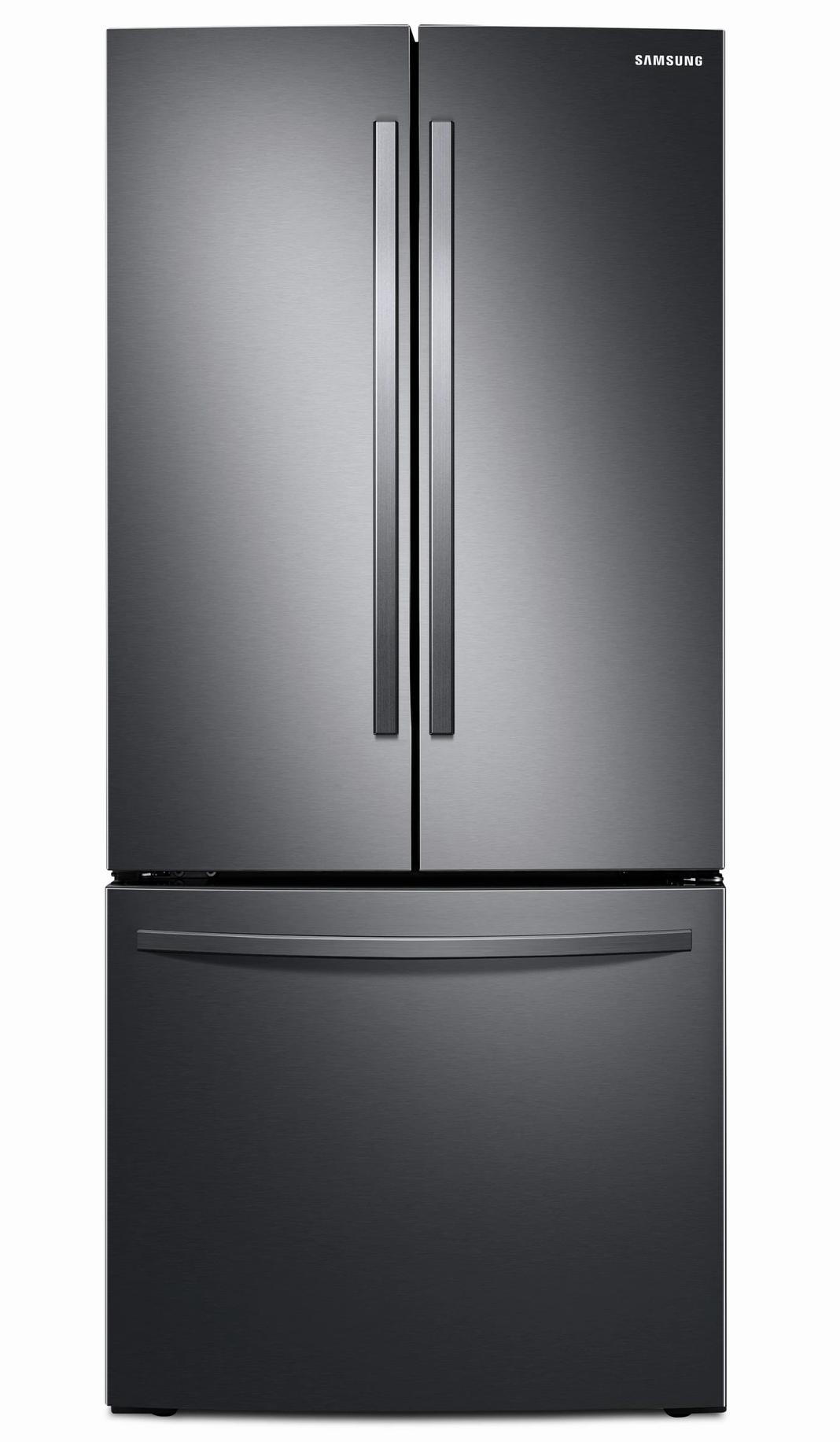 Samsung - 29.75 Inch 21.8 cu. ft French Door Refrigerator in Black Stainless - RF220NFTASG