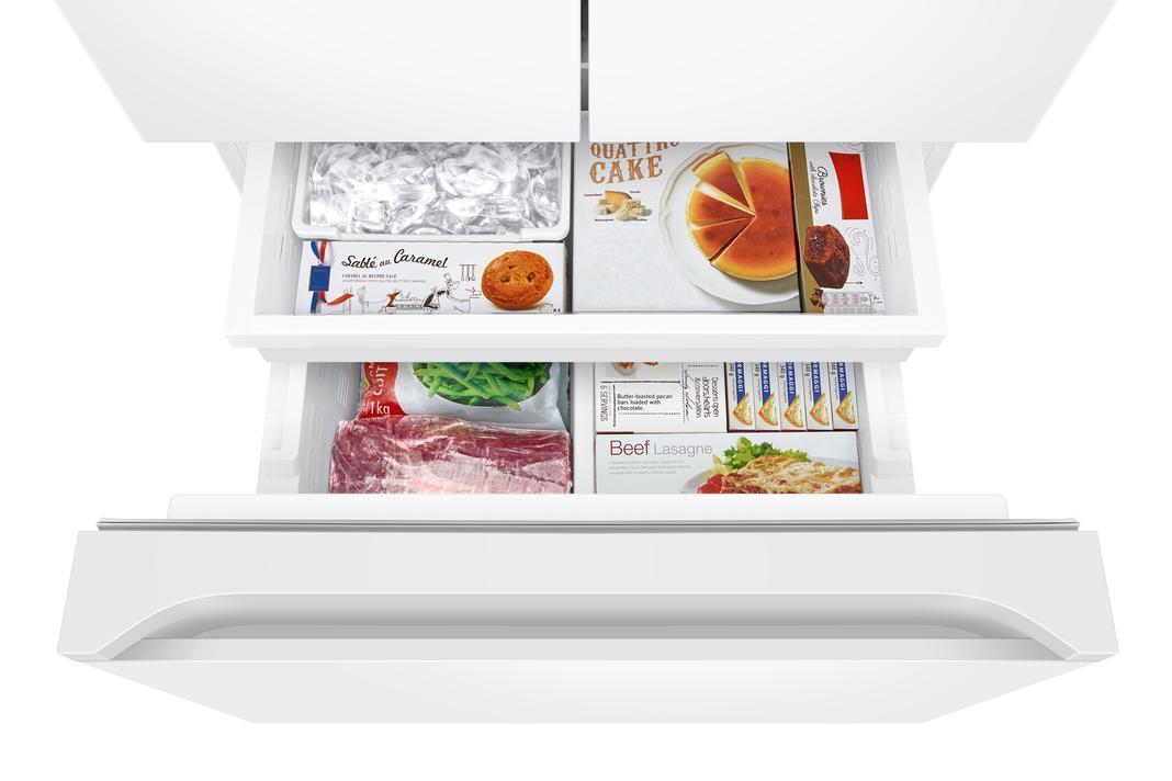 Samsung - 29.8 Inch 22.1 cu. ft French Door Refrigerator in White - RF22A4111WW
