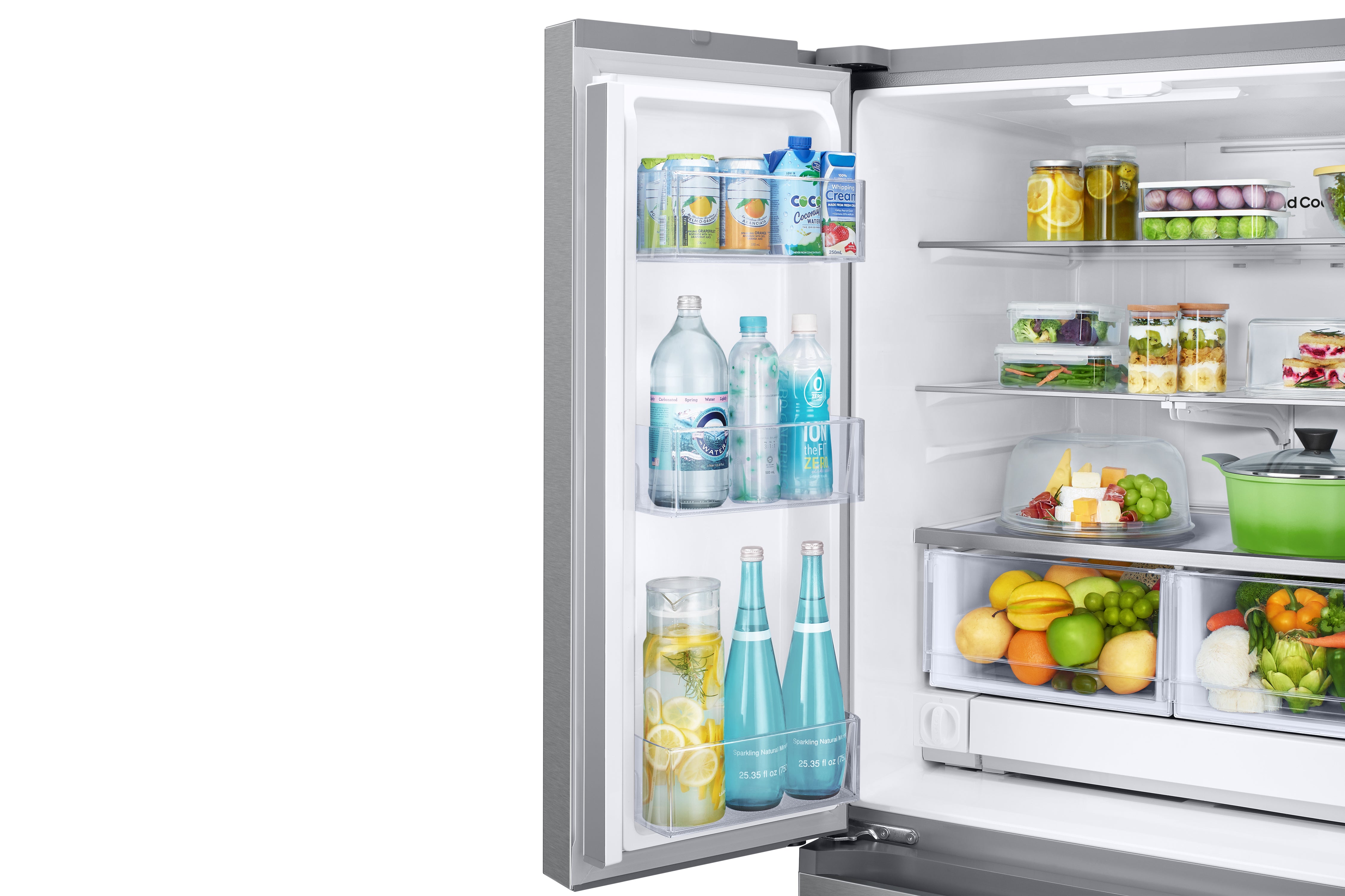 Samsung - 32.1875 Inch 24.5 cu. ft French Door Refrigerator in Stainless - RF25C5151SR