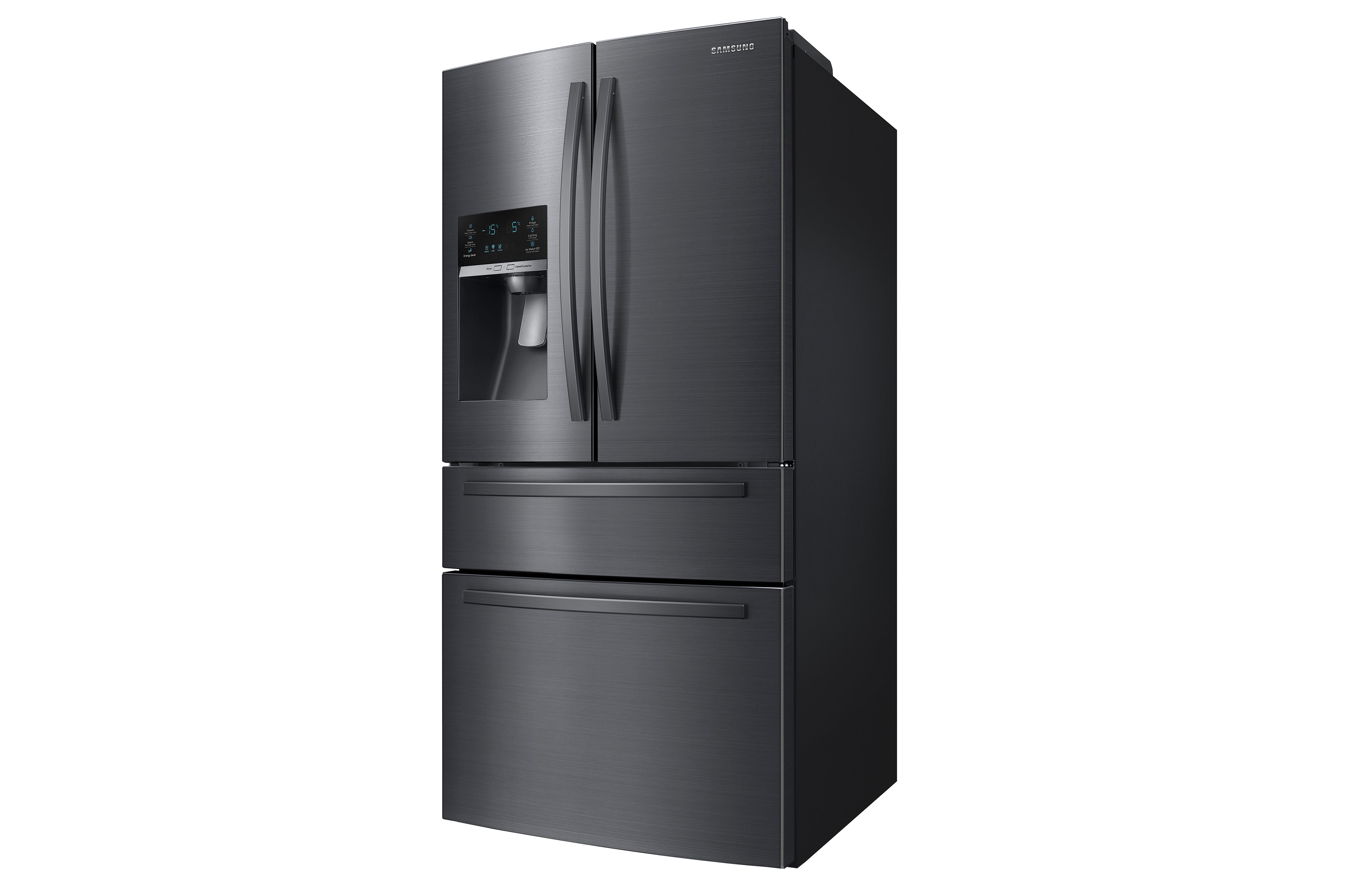 Samsung - 32.75 Inch 24.7 cu. ft French Door Refrigerator in Black Stainless - RF25HMIDBSG