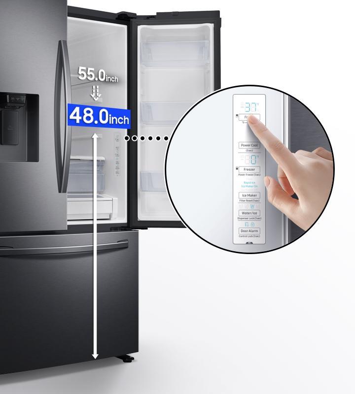 Samsung - 35.8 Inch 27 cu. ft French Door Refrigerator in Stainless - RF27T5201SG