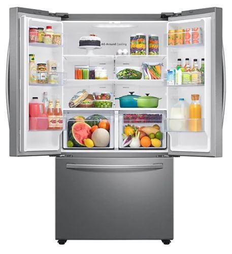 Samsung - 35.8 Inch 28.2 cu. ft French Door Refrigerator in Stainless - RF28T5A01SR