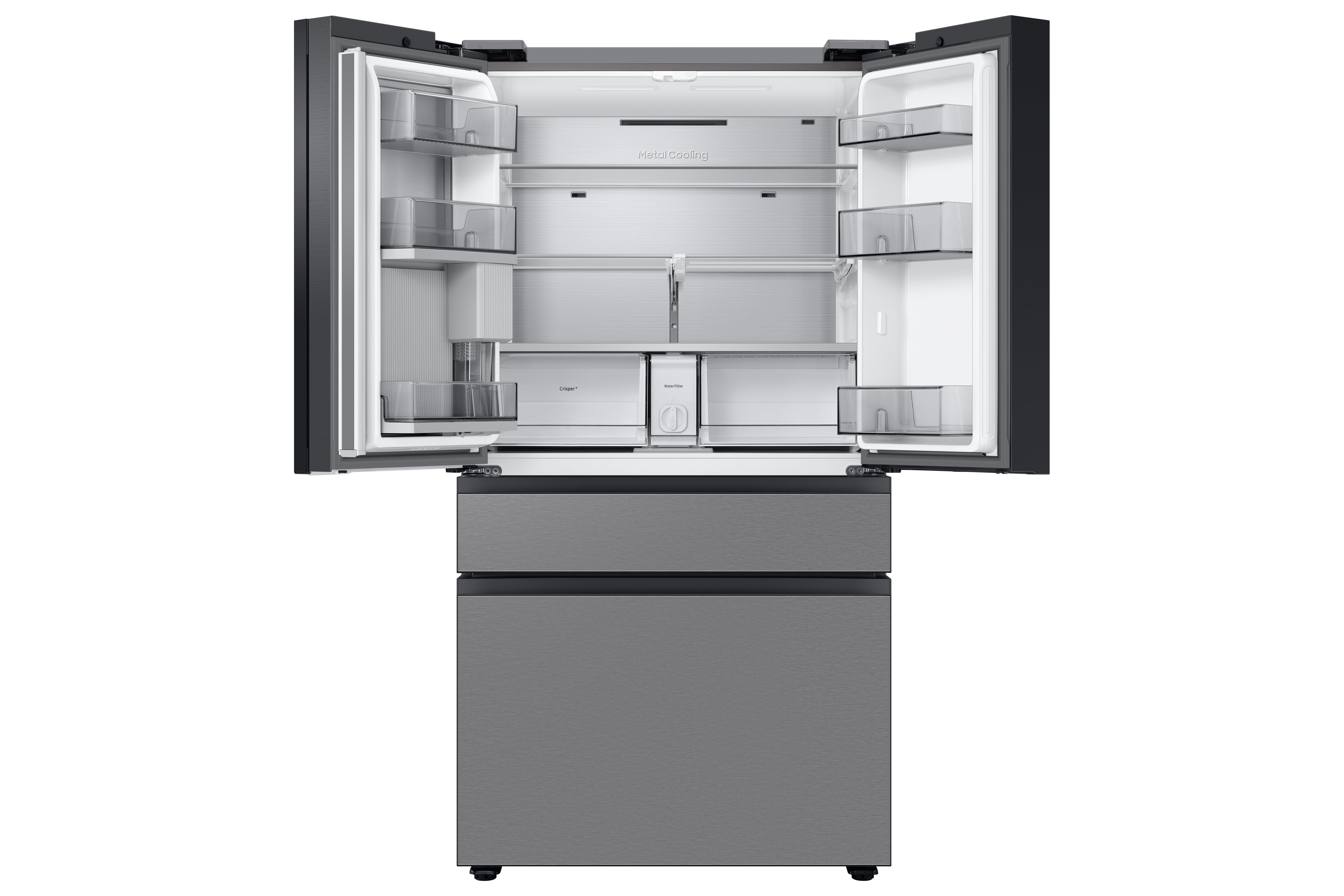 Samsung - Bespoke 35.75 Inch 28.8 cu. ft French Door Refrigerator in Stainless - RF29BB8600QLAA