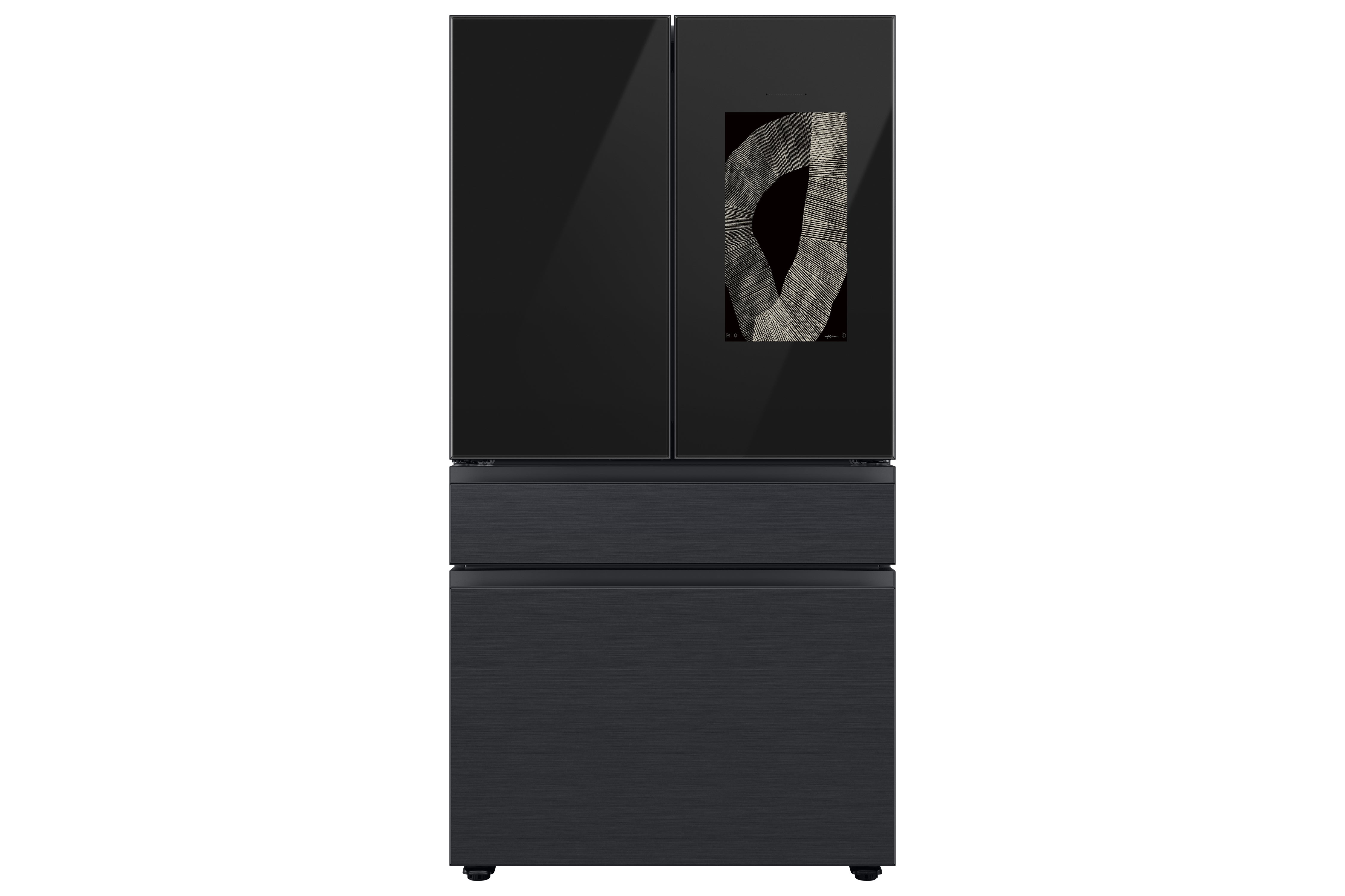 Samsung - Bespoke 35.75 Inch 28.6 cu. ft French Door Refrigerator in Black Stainless - RF29BB89008MAC