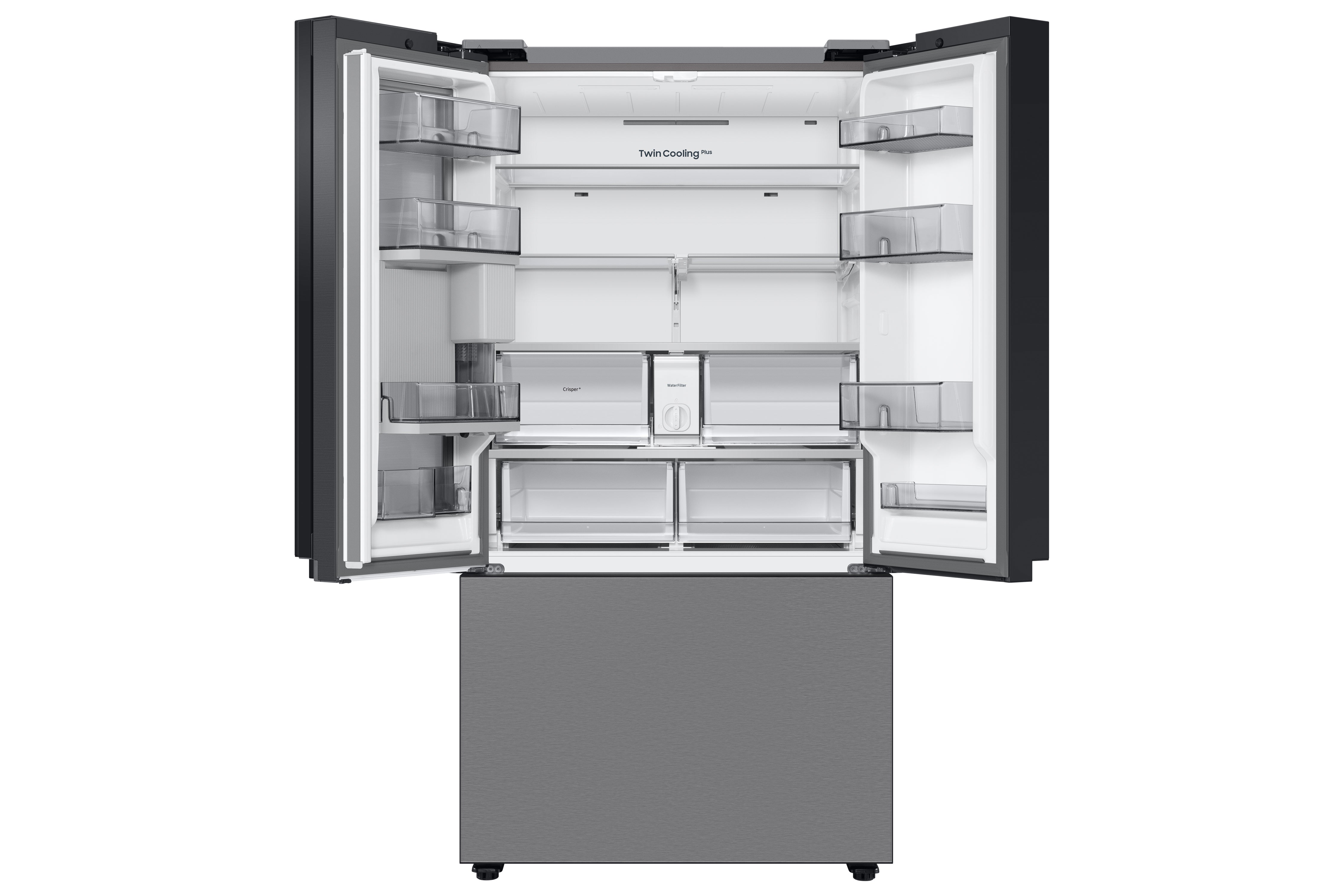 Samsung - Bespoke 35.8 Inch 30.1 cu. ft French Door Refrigerator in Stainless - RF30BB6600QLAA