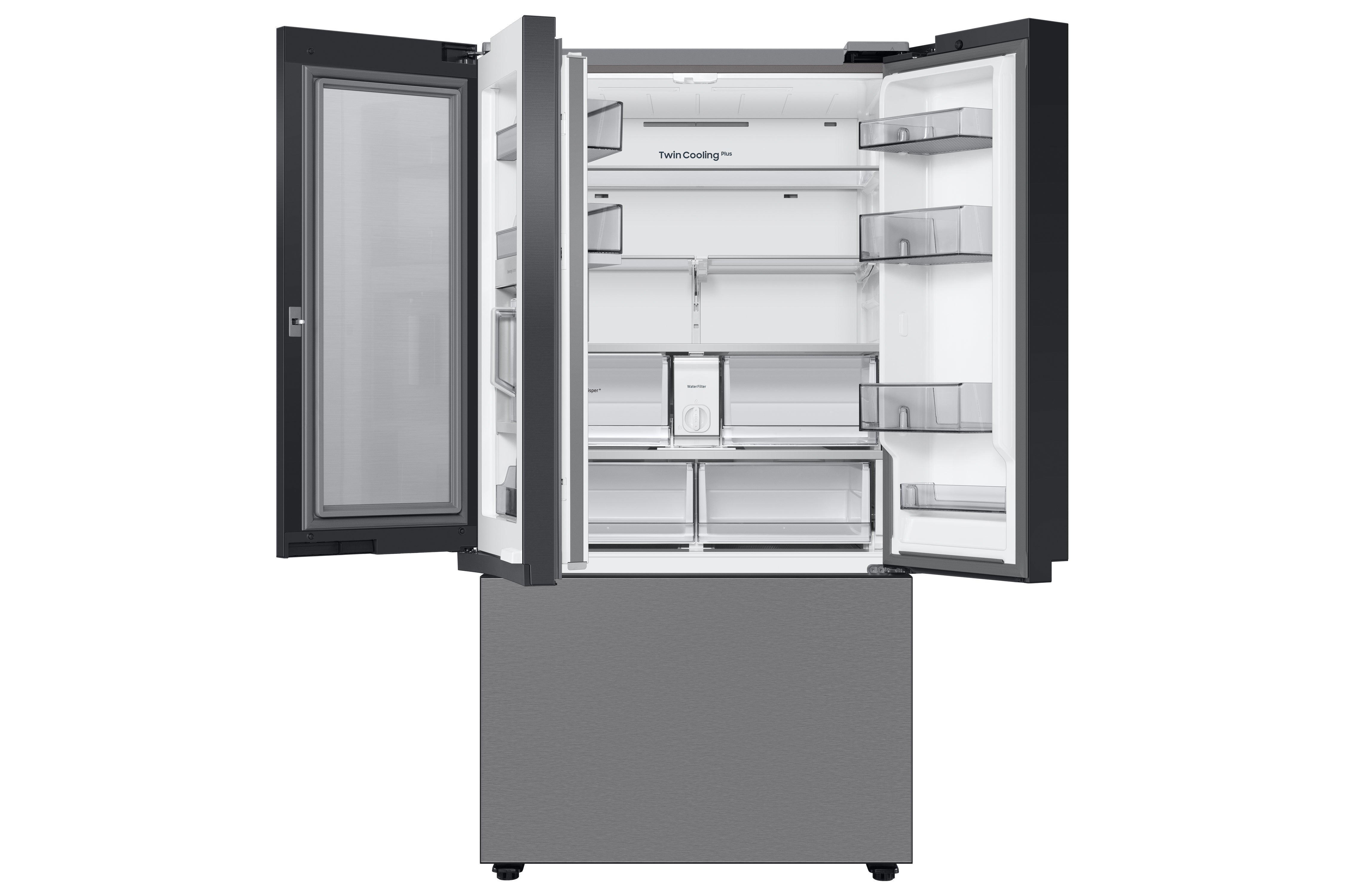 Samsung - Bespoke 35.8 Inch 30.1 cu. ft French Door Refrigerator in Stainless - RF30BB6600QLAA