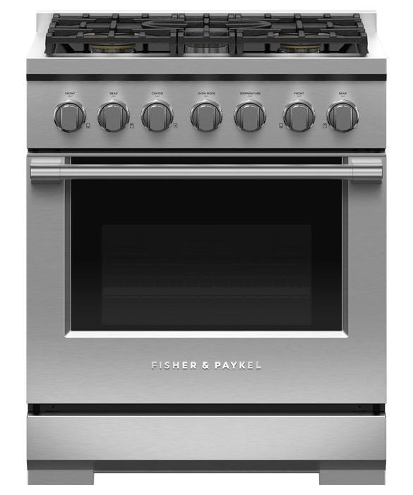 Fisher Paykel - 4.6 cu. ft  Gas Range in Stainless - RGV3-305-N