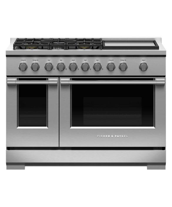 Fisher Paykel - 7.7 cu. ft  Gas Range in Stainless - RGV3-485GD-N