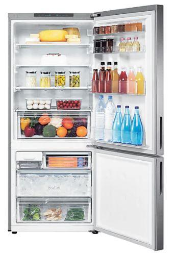 Samsung - 27.5 Inch 15 cu. ft Bottom Mount Refrigerator in Stainless - RL1505SBASR
