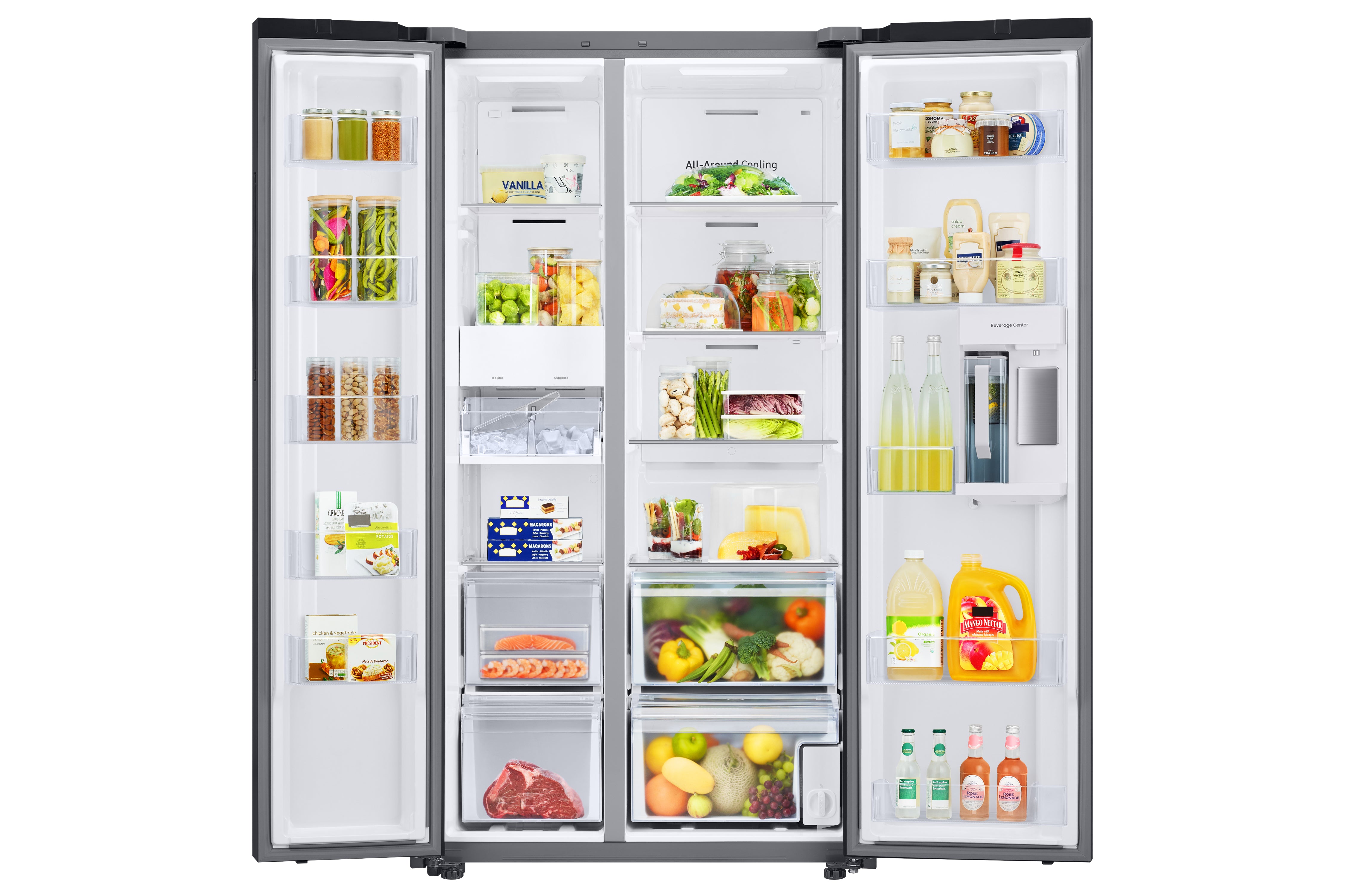 Samsung - Bespoke 35.75 Inch 22.6 cu. ft Side by Side Refrigerator in White - RS23CB760012AA